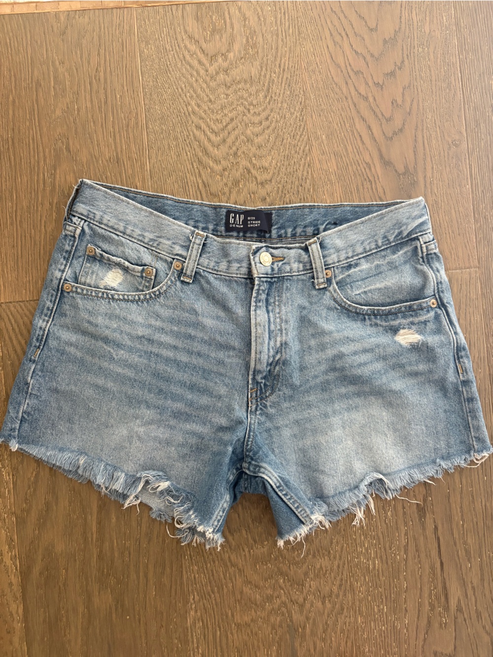 GAP Light Blue Distressed Denim Cutoff Shorts